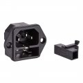 Uxcell C14 Panel Mount Plug Adapter Ac 250v 10a 3 Pins Iec Inlet Module Power Connector Socket Straight