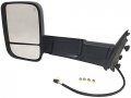 Left Driver Side Power Towing Mirror Manual Flip-up Heated Puddle Light Turn Signal Temperature Sensor Black Textured 