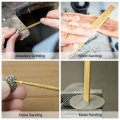 Uxcell Diamond Needle Files 5mm X 180mm Titanium Coated Round Hand Tool With Tpu Handle For Metal Stone Wood 5pcs