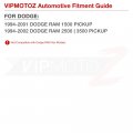 Vipmotoz Black Bezel License Plate Light Housing Replacement Compatible With 1994-2001 Dodge Ram 1500 2500 3500 Pickup Truck