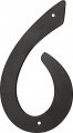 Hillman 841628 4-inch Nail-on Black Die Cast Aluminum House Number 6 