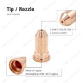 51246 12 Tip Nozzle 1 2mm 0 047 60a 70a Fit Plasma Cutting Torch Pt-100 Ipt-100 Ptm-100 Package Of 10