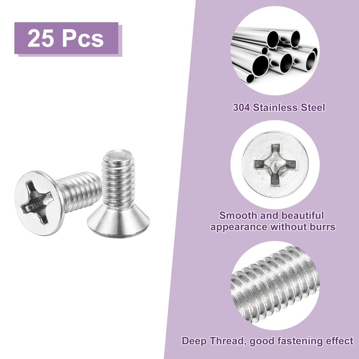25 Pcs 12-24x1 2 Inches Machine Screws Phillips Pan Cross Head Fasteners Bolts 304 Stainless Steel Silver For Wall Socket House
