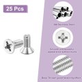 25 Pcs 12-24x1 2 Inches Machine Screws Phillips Pan Cross Head Fasteners Bolts 304 Stainless Steel Silver For Wall Socket House