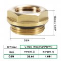 Uxcell Oil Liquid Level Gauge Sight Glass G3 4 Male Threaded Brass Air Compressor Fittings With O-ring Yellow