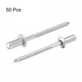 Uxcell Blind Rivets 304 Stainless Steel Pull Core Decoration 3 2mm Diameter 8mm Grip Length Silver Tone 50pcs