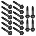 Carbbia 16pcs Exhaust Manifold Bolt Screw Kit For 1994 1995 1996 1997 1998 1999 2000 2001 2002 2003 Ford Powerstroke F250 F350 