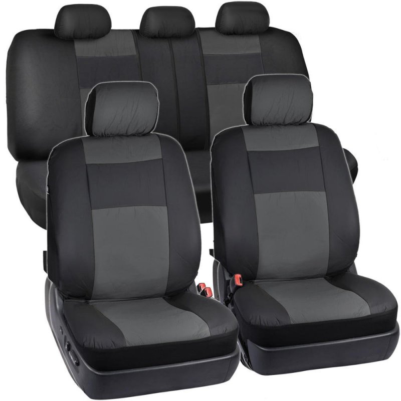 Bdk Easyfit Poly-vinyl Front St Covers Full Combo Set 2 1 Rear A Easy Install Updated Design A Charcoal