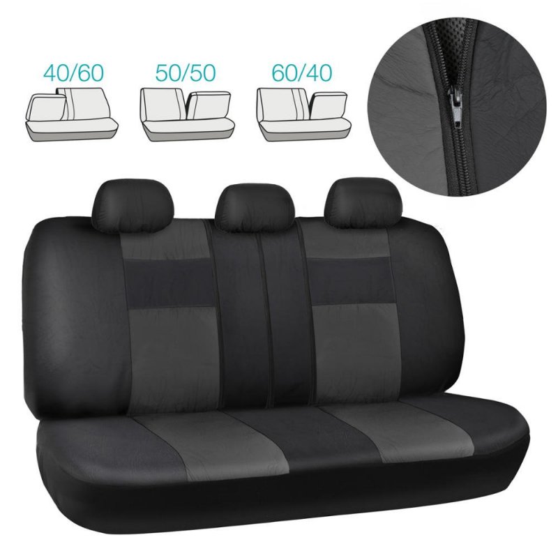 Bdk Easyfit Poly-vinyl Front St Covers Full Combo Set 2 1 Rear A Easy Install Updated Design A Charcoal