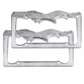 Bdk Chrome Plated Rust-proof Die-cast Stainless Metal License Plate Frame Holder Universal Size American Bald Eagle Pack Of 2 