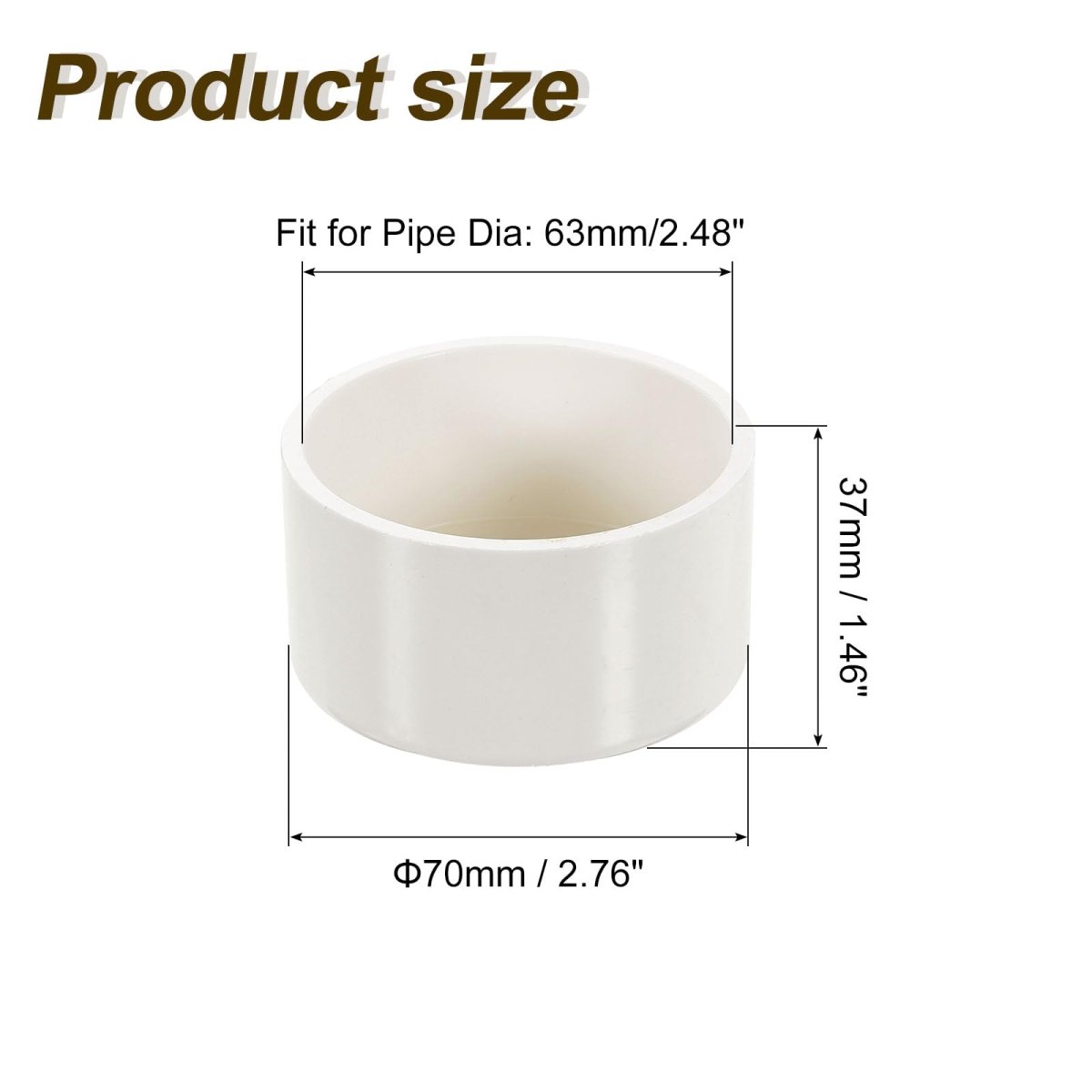 4pcs Pvc Pipe End Cap Fitting 2 5 Furniture Grade Plug Adapter Socket Fittings For Sewer Drain Connections Garden Diy White