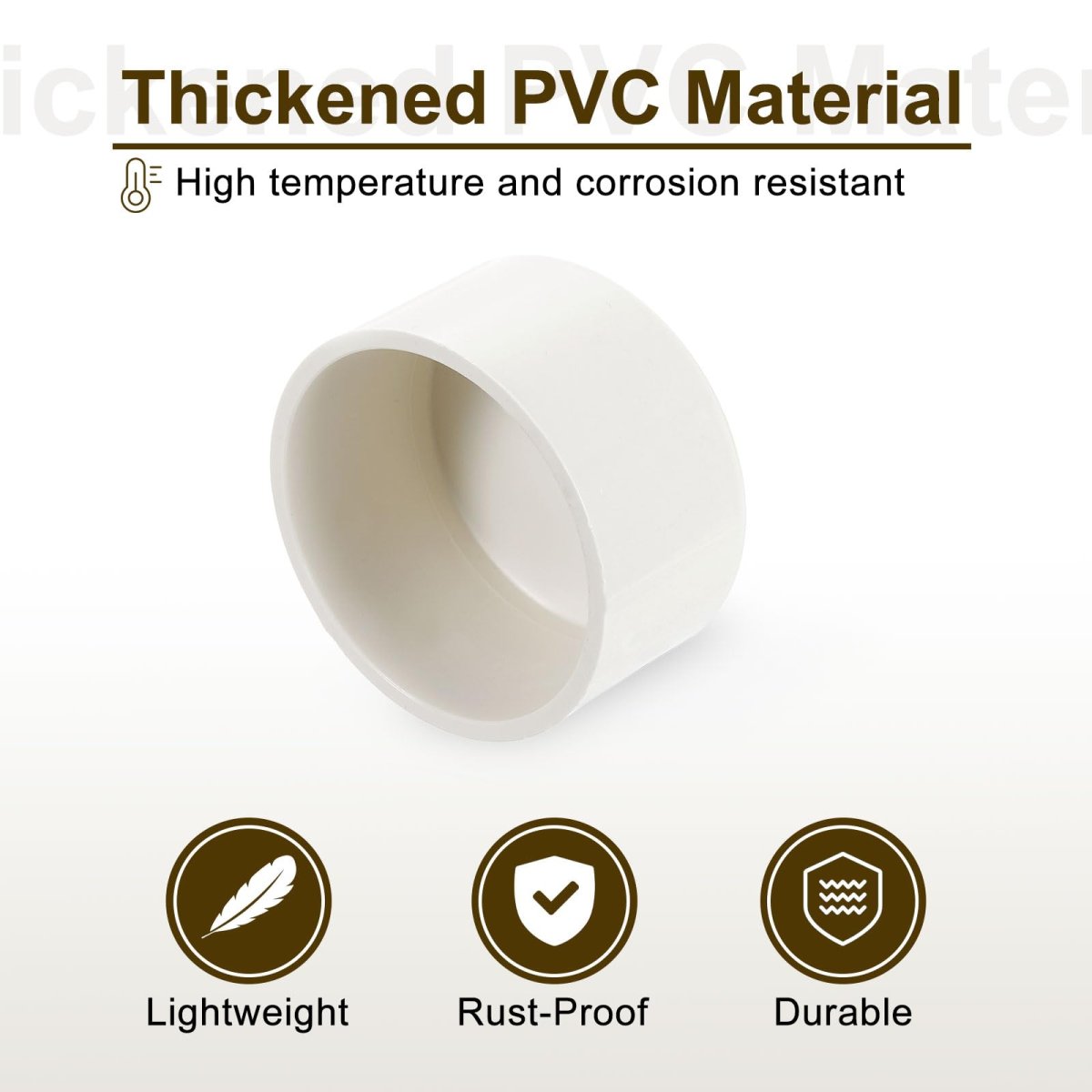 4pcs Pvc Pipe End Cap Fitting 2 5 Furniture Grade Plug Adapter Socket Fittings For Sewer Drain Connections Garden Diy White