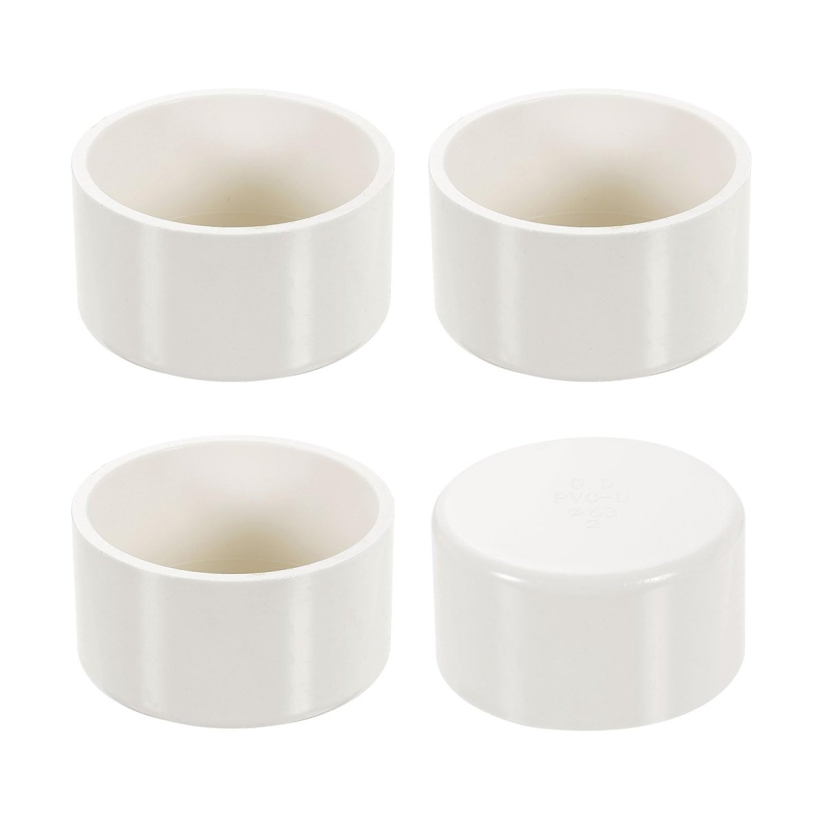 4pcs Pvc Pipe End Cap Fitting 2 5 Furniture Grade Plug Adapter Socket Fittings For Sewer Drain Connections Garden Diy White