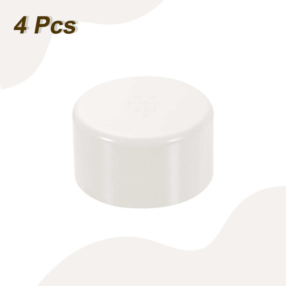 4pcs Pvc Pipe End Cap Fitting 2 5 Furniture Grade Plug Adapter Socket Fittings For Sewer Drain Connections Garden Diy White