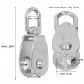 3pcs Single Pulley Block 35kg Load Capacity Stainless Steel M15 Hanging Wire Towing Wheel For Fitness Quiet Pulle Blocks Snatch