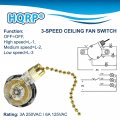 Hqrp Ceiling Fan Switch Compatible With Zing Ear Ze-208s E89885 Satco 80-1983 Wu Pin Ljy209a Harbor Breeze 33905 3-speed 4-wire