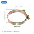 Uxcell 2pcs T-bolt Hose Clamps 113-121mm 4 45 -4 76 Id Range Iron Radiator Intake Clamp For Truck Exhaust