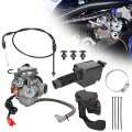 Rutu Pd24j Gy6 Carburetor 24mm Carb With Fuel Filter Line Thumb Throttle Set For 4-stroke 200cc Atv Go Karts Scooter Mopeds 