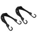 2 Pcs Motorcycle Helmet Rope 15 7 Retractable Black Luggage Mesh Elastic Strap With Hooks For Fastening Helmets On Motorcycles 
