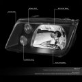 Auto Dynasty Euro Model E-code Style Halogen Headlight With Fog Lamp And Tool Kit Set Compatible Vw Jetta Mk4 99-05 Driver