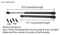 Gas Props For Camper Shell Doors And Aluminum Toolboxes 12 In Extended 7 5 Compressed 40 Lbs Each Set Of 2 With 4 Ball Mounts 