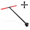 16 In Water Meter Key Main Supply Shut Off Wrench Tool With 4 Way Multi Function Utility Heavy Duty Rust Resistant Steel Rubber 