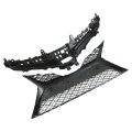 Front Bumper Grille Grill Assembly Upper Lower Glossy Black 2pcs Replacement For 2018-2020 Camry Se Xse