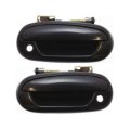 Exterior Door Handle Pair For 2004 Ford F-150 Heritage Front Driver And Passenger Side Smooth Black With Key Hole Replaces 