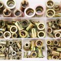 180pcs M3-m10 Rivet Nut Assortment Kit Zinc Plated Carbon Steel Flat Head Threaded Insert Nutsert
