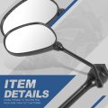Universal Atv Oval Rear View Convex Mirrors With 360 Degrees Rotary Adjustment Joint Compatible Honda Suzuki Yamaha Kawasaki