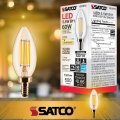 B11 Led Dimmable Light Bulbs Candelabra Base E12 5 Watt 60w Equivalent 500 Lumens 2700k Warm White 90 Cri 15000 Hour Life 4