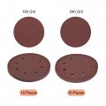 Uxcell 7 Inch Hook And Loop Sanding Disc 180 240 Grit Flocking Sandpaper 8 Hole For Random Orbital Sander Paper 20 Pcs