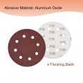 Uxcell 7 Inch Hook And Loop Sanding Disc 180 240 Grit Flocking Sandpaper 8 Hole For Random Orbital Sander Paper 20 Pcs