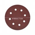 Uxcell 7 Inch Hook And Loop Sanding Disc 180 240 Grit Flocking Sandpaper 8 Hole For Random Orbital Sander Paper 20 Pcs