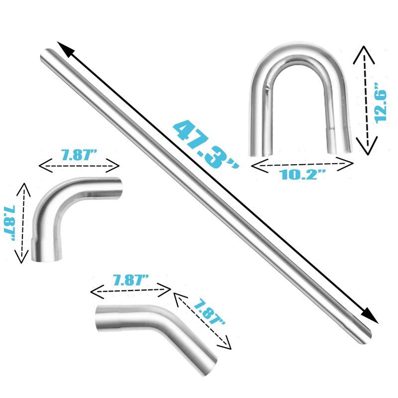 16x Universal 3 Od Custom Exhaust Tubing Mandrel Pipe Straight Bend Kit