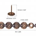 Uxcell 15pcs Upholstery Tacks Strips 1meter Flower Decorative Nail Trims For Sofa Headboard Chair Furniture With Nails 11mm