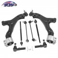 8pcs Suspension Kit Front Lower Control Arms Sway Bar Tie Rod Ends For 2005 2006 2007 Chevy Equinox Pontiac Torrent