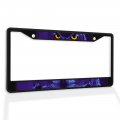 Metal Insert License Plate Frame Yellow Eyes Of Horned Owl Close Up Weatherproof Car Accessories Black 2 Holes Solid 