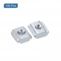 Uxcell T Nuts 100pcs Nickel Plated Carbon Steel Slot Bolts 2020 Series M3 Hammer Head Fastener Sliding For Aluminum Extrusion