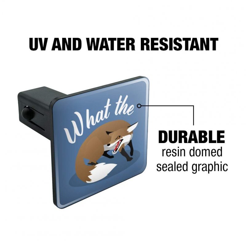 Brown Fox What The Pun Funny Tow Trailer Hitch Cover Plug Insert