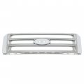 Hecasa Front Grille Compatible With 2007-2014 Ford Expedition Grill Assembly Silvery Abs Plastic Chrome Replacemant For