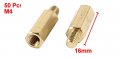 Uxcell 50pcs Brass Hex Standoff Spacer Screw Female To Male 16mm 6mm M4 4mm