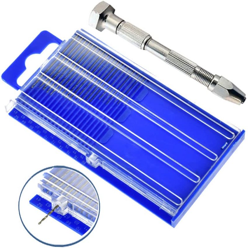20 Pc Mini Hss Twist Micro-drill Bits Set Index 61-80 W Steel Hand Drill Hobby