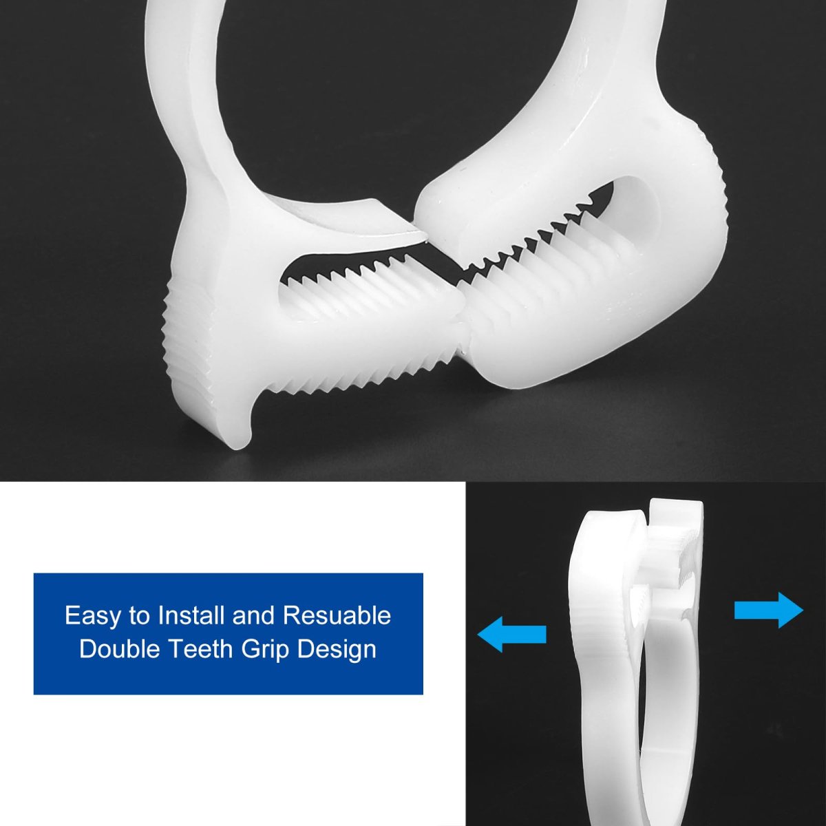 2 Pcs Adjustable Double Snap Grip Hose Clamps Plastic 30 4-33 Mm 1 2-1 3 Inches Inner Dia Several Ratcheting Tubing Clamp For