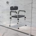 Flash Furniture Hercules Series 300 Lb Capacity Adjustable Gray Bath Shower Chair With Quick Release Back Arms 