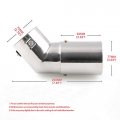 1pcs Universal Stainless Steel Car Led Exhaust Muffler Tip Pipe Red Light Flaming Tail 30-63mm