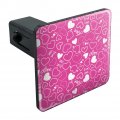 Cute Hearts Love Pattern On Pink Tow Trailer Hitch Cover Plug Insert