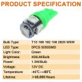 Glofe Green T10 Led Bulbs Dash Lights Dashboard Instrument Panel Cluster Gauge 2825 194 W5w Car Interior Lamp With Twist Lock