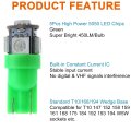 Glofe Green T10 Led Bulbs Dash Lights Dashboard Instrument Panel Cluster Gauge 2825 194 W5w Car Interior Lamp With Twist Lock