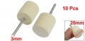 Uxcella 10 Pcs Buffing Polishing 3mm Shank 20mm Hard Cylindrical Felt Wheel